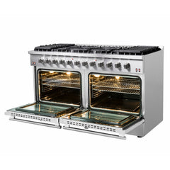 Forno Galiano 60 In. 8.64 cu. ft. Professional Freestanding Gas Range in Stainless Steel, FFSGS6244-60 - Smart Kitchen Lab