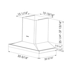 Fotile Perimeter Vent Series 36 In. 1,000 CFM Wall Mount Range Hood with Touchscreen in Stainless Steel, EMS9026 - Smart Kitchen Lab