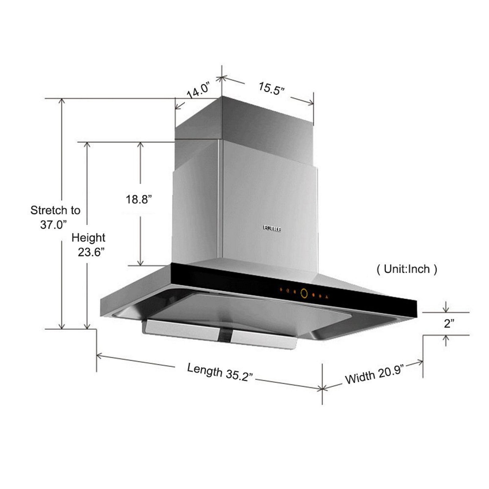 Fotile Perimeter Vent Series 36 In. 900 CFM Wall Mount Range Hood with Touchscreen in Stainless Steel, EMS9018 - Smart Kitchen Lab