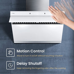 Fotile Slant Vent Series 30 In. 1000 CFM Range Hood in White Tempered Glass, JQG7505-W - Smart Kitchen Lab