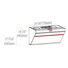 Fotile Slant Vent Series 30 in. 850 CFM Range Hood with Push Buttons in Onyx Black, JQG7522 - Smart Kitchen Lab