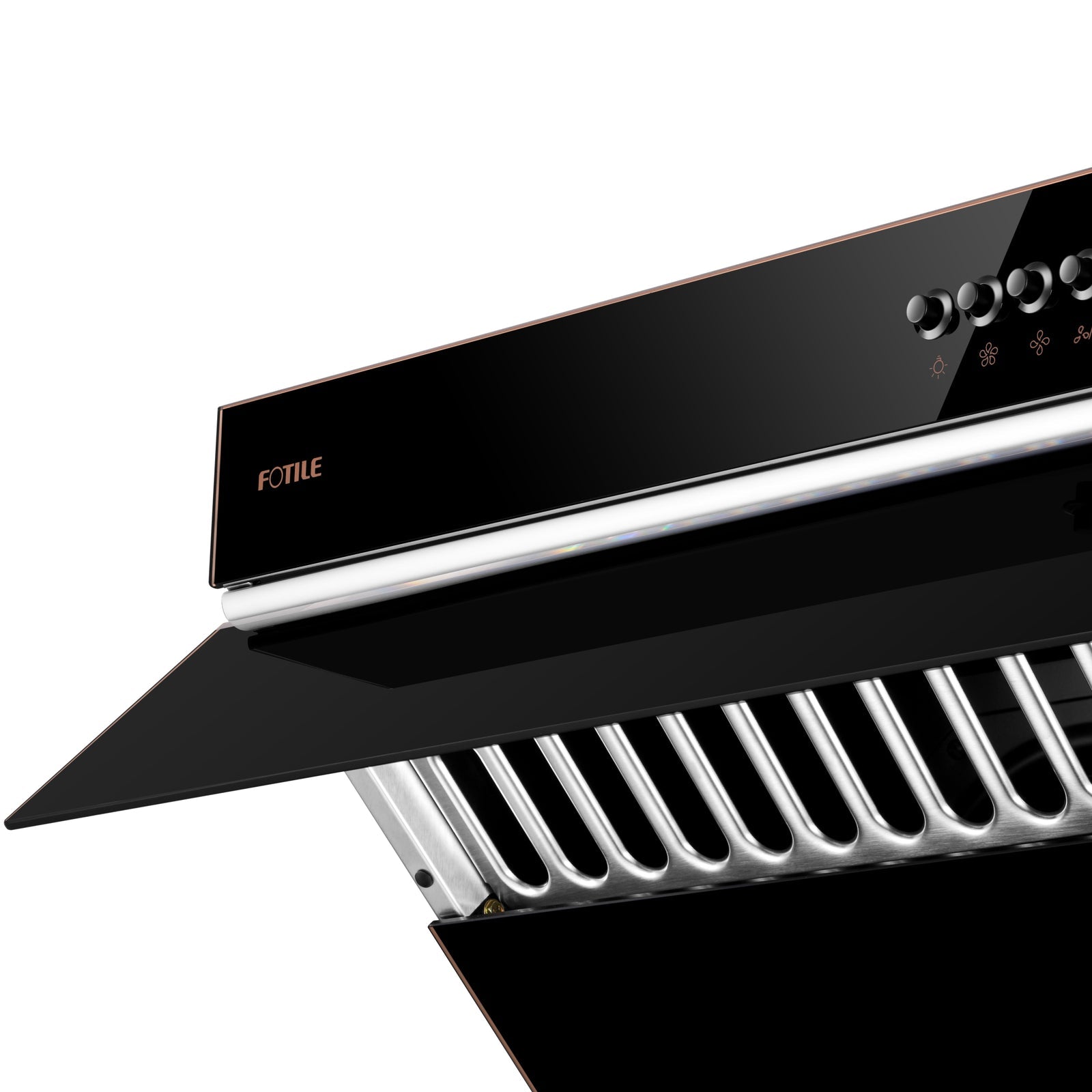 Fotile Slant Vent Series 30 in. 850 CFM Range Hood with Push Buttons in Onyx Black, JQG7522 - Smart Kitchen Lab