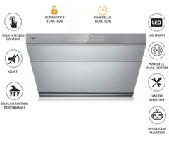 Fotile Slant Vent Series 30 in. 850 CFM Range Hood with Touchscreen in Silver Gray, JQG7501.G - Smart Kitchen Lab