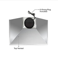 LE30T Wall Mount Range Hood with Ducted Convertible Ductless - Smart Kitchen Lab