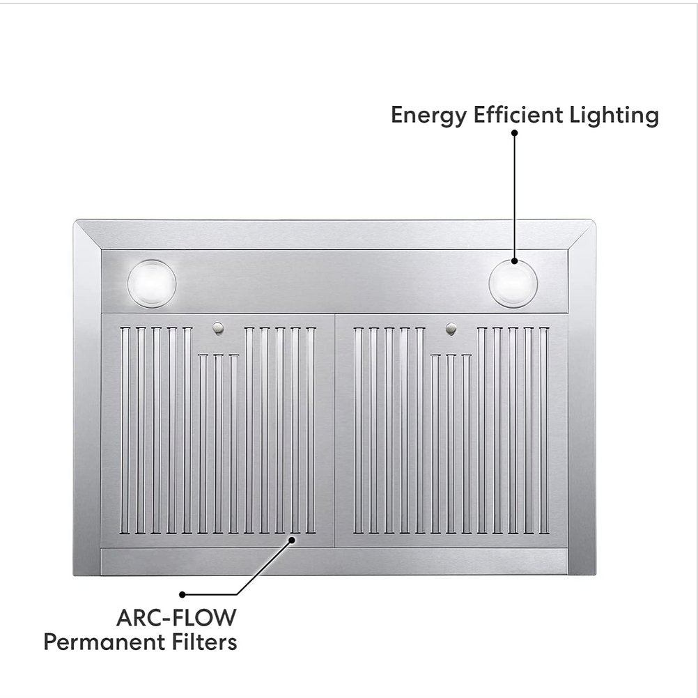 LE30T Wall Mount Range Hood with Ducted Convertible Ductless - Smart Kitchen Lab