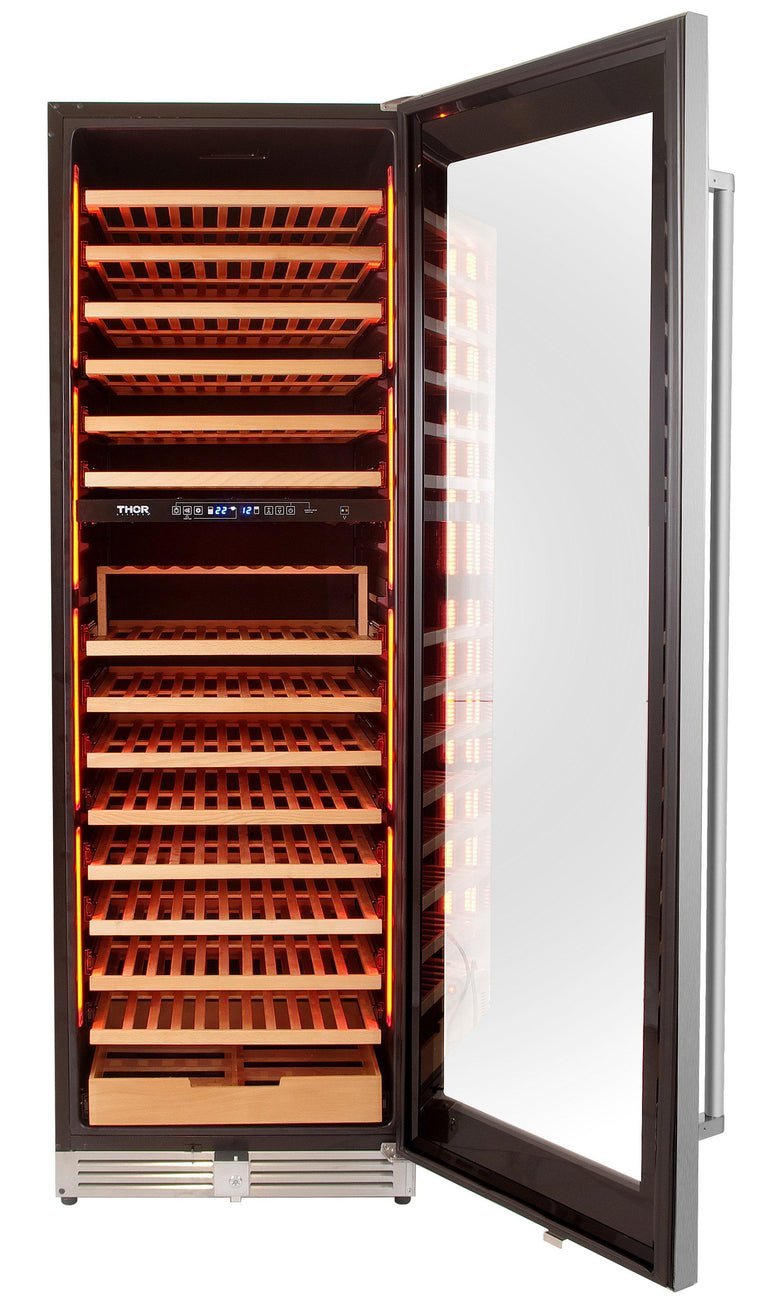 Perfectly Situation Openbox with Supper Discount Thor Kitchen 24 in. 162 Bottle Dual Zone Wine Cooler, TWC2403DI -R - Smart Kitchen Lab