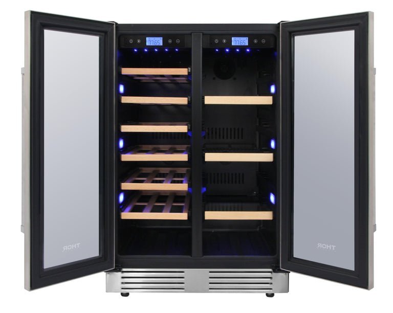 Perfectly Situation Openbox with Supper Discount Thor Kitchen 24 in. 21 Bottle & 95-Can Wine Cooler, TBC2401DI -R - Smart Kitchen Lab