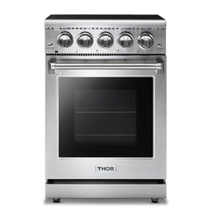 Perfectly Situation Openbox with Supper Discount Thor Kitchen 24 in. Professional Electric Range in Stainless Steel, HRE2401 -R - Smart Kitchen Lab