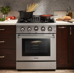 Perfectly Situation Openbox with Supper Discount Thor Kitchen 30 in. Natural Gas Burner/Electric Oven Range in Stainless Steel, HRD3088U -R - Smart Kitchen Lab
