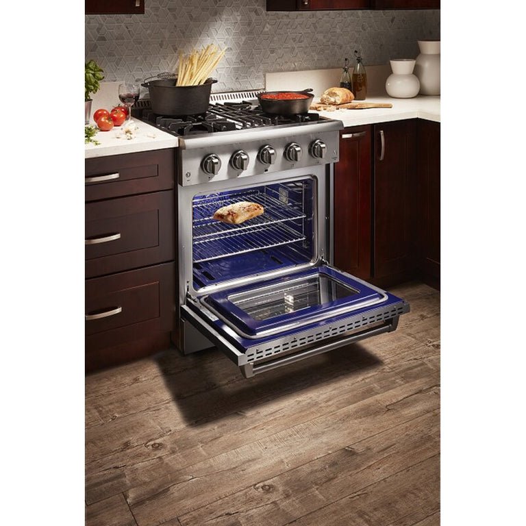 Perfectly Situation Openbox with Supper Discount Thor Kitchen 30 in. Natural Gas Burner/Electric Oven Range in Stainless Steel, HRD3088U -R - Smart Kitchen Lab