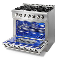 Perfectly Situation Openbox with Supper Discount Thor Kitchen 36 in. Propane Gas Burner/Electric Oven Range in Stainless Steel, HRD3606ULP -R - Smart Kitchen Lab