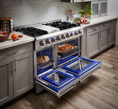 Perfectly Situation Openbox with Supper Discount Thor Kitchen 48 in. 6.7 cu. ft. Professional Propane Gas Range in Stainless Steel, HRG4808ULP -R - Smart Kitchen Lab