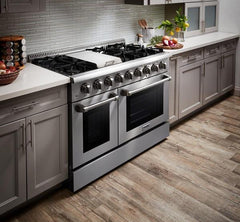 Perfectly Situation Openbox with Supper Discount Thor Kitchen 48 in. 6.7 cu. ft. Professional Propane Gas Range in Stainless Steel, HRG4808ULP -R - Smart Kitchen Lab