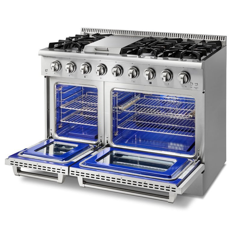 Perfectly Situation Openbox with Supper Discount Thor Kitchen 48 in. 6.7 cu. ft. Professional Propane Gas Range in Stainless Steel, HRG4808ULP -R - Smart Kitchen Lab