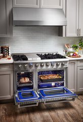 Perfectly Situation Openbox with Supper Discount Thor Kitchen 48 in. 6.7 cu. ft. Professional Propane Gas Range in Stainless Steel, HRG4808ULP -R - Smart Kitchen Lab