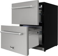Thor Kitchen 24 in. 5.4 cu. ft. Built-in Double Drawer Refrigerator, TRF2401U - Smart Kitchen Lab