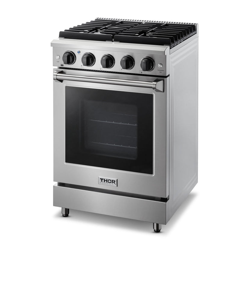 Thor Kitchen 24 in. Professional Propane Gas Range in Stainless Steel, LRG2401ULP - Smart Kitchen Lab