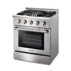 Thor Kitchen 30 inches High Qulity Professional Appliances 5-Piece: 30 inches High Qulity Professional Range,Stainless Steel Range Hood,French Door Refrigerator,Dishwasher,Microwave, Ap-30-hq-5 - Smart Kitchen Lab