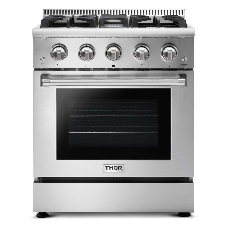 Thor Kitchen 30 inches High Qulity Professional Appliances 5-Piece: 30 inches High Qulity Professional Range,Stainless Steel Range Hood,French Door Refrigerator,Dishwasher,Microwave, Ap-30-hq-5 - Smart Kitchen Lab