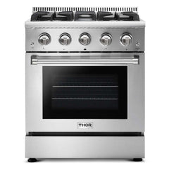 Thor Kitchen 30 inches High Qulity Professional Appliances 5-Piece: 30 inches High Qulity Professional Range,Stainless Steel Range Hood,French Door Refrigerator,Dishwasher,Microwave, Ap-30-hq-5 - Smart Kitchen Lab