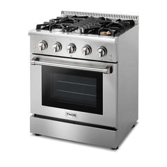 Thor Kitchen 30 inches High Qulity Professional Appliances 5-Piece: 30 inches High Qulity Professional Range,Stainless Steel Range Hood,French Door Refrigerator,Dishwasher,Microwave, Ap-30-hq-5 - Smart Kitchen Lab