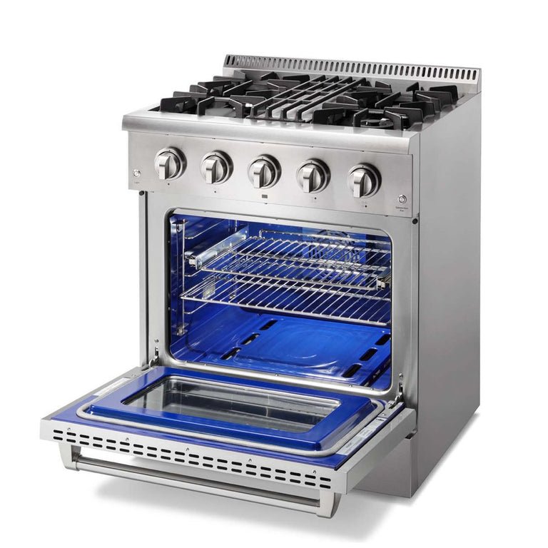 Thor Kitchen 30 inches High Qulity Professional Appliances 5-Piece: 30 inches High Qulity Professional Range,Stainless Steel Range Hood,French Door Refrigerator,Dishwasher,Microwave, Ap-30-hq-5 - Smart Kitchen Lab