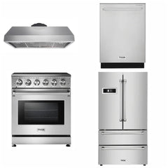 Thor Kitchen 30 inches Standard Professional Appliances 4-Piece: 30 inches Standard Professional Range,Stainless Steel Range Hood,French Door Refrigerator,Dishwasher, AP-30-sd-4 - Smart Kitchen Lab