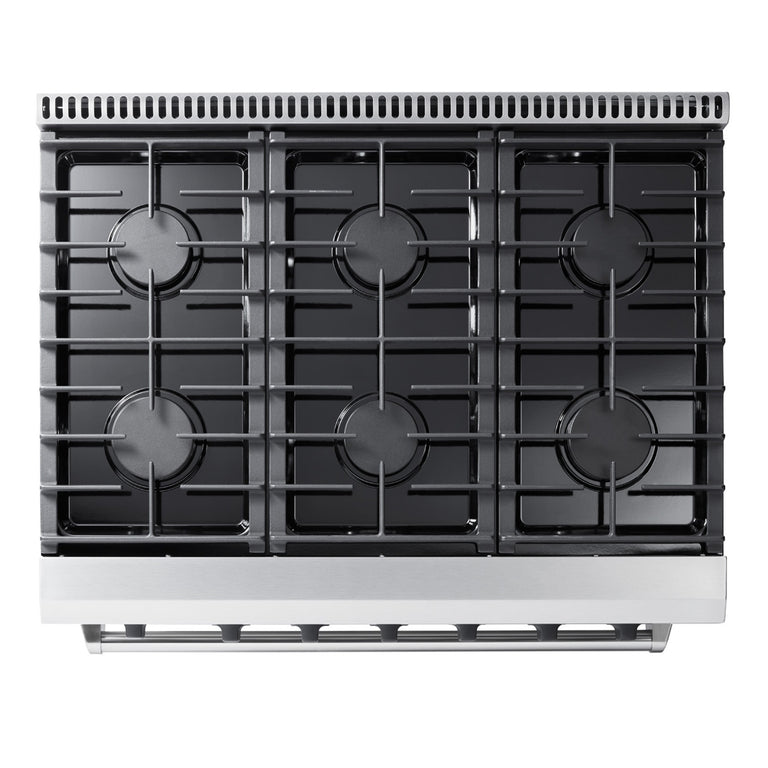Thor Kitchen 36 in. 6.0 Cu. Ft Propane Gas Range in Stainless Steel, LRG3601ULP - Smart Kitchen Lab