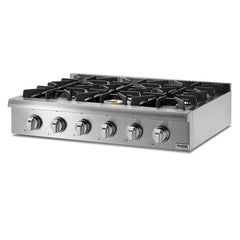 Thor Kitchen 36 in. Liquid Propane Gas Cooktop in Stainless Steel with 6 Burners, HRT3618ULP - Smart Kitchen Lab