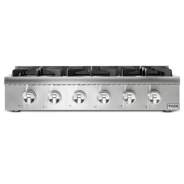 Thor Kitchen 36 in. Liquid Propane Gas Cooktop in Stainless Steel with 6 Burners, HRT3618ULP - Smart Kitchen Lab
