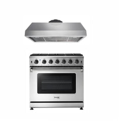 Thor Kitchen 36 inches Standard Professional Appliances 2-Piece: 36 inches Standard Professional Range,Stainless Steel Range Hood, AP-36-sd-2 - Smart Kitchen Lab