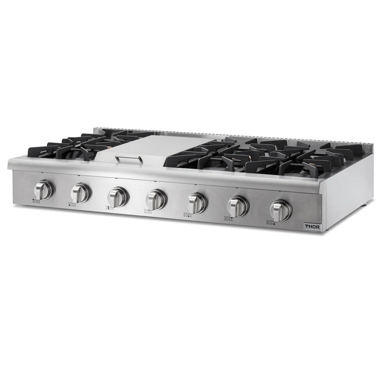 Thor Kitchen 48 inch Gas Professional Rangetop in Stainless Steel, HRT4806U - Smart Kitchen Lab