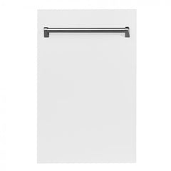 ZLINE 18 in. Top Control Dishwasher in White Matte Stainless Steel, DW-WM-18 - Smart Kitchen Lab