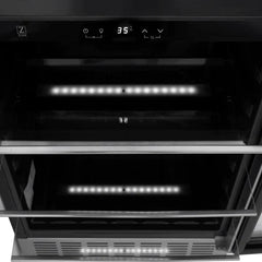 ZLINE 24" Autograph 154 Can Beverage Fridge in Stainless Steel with Champagne Bronze Accents - Monument Series, RBVZ-US-24-CB - Smart Kitchen Lab