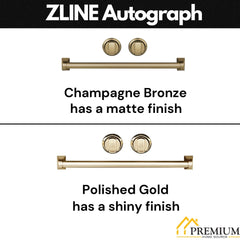 ZLINE 24" Autograph 154 Can Beverage Fridge in Stainless Steel with Champagne Bronze Accents - Monument Series, RBVZ-US-24-CB - Smart Kitchen Lab