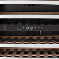 ZLINE 24" Autograph Dual Zone 44-Bottle Wine Cooler in Stainless Steel with Matte Black Accents, RWVZ-UD-24-MB - Smart Kitchen Lab