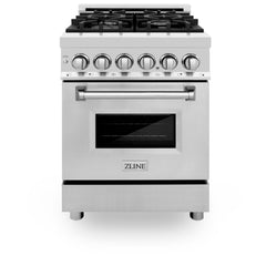 ZLINE 24 in. Professional Gas Burner/Electric Oven Stainless Steel Range, RA24 - Smart Kitchen Lab