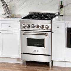ZLINE 24 in. Professional Gas Burner/Electric Oven Stainless Steel Range, RA24 - Smart Kitchen Lab
