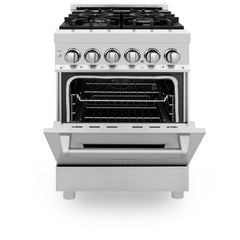 ZLINE 24 in. Professional Gas Burner/Electric Oven Stainless Steel Range, RA24 - Smart Kitchen Lab