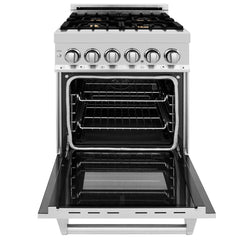 ZLINE 24 in. Professional Gas Burner/Electric Oven Stainless Steel Range with Brass Burners, RA-BR-24 - Smart Kitchen Lab