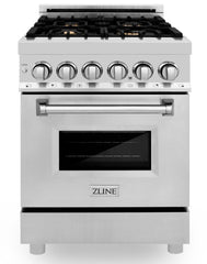 ZLINE 24 in. Professional Gas Burner/Electric Oven Stainless Steel Range with Brass Burners, RA-BR-24 - Smart Kitchen Lab