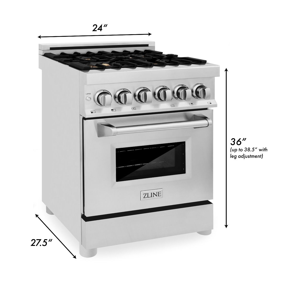 ZLINE 24 in. Professional Gas Burner/Electric Oven Stainless Steel Range with Brass Burners, RA-BR-24 - Smart Kitchen Lab