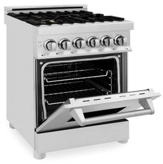ZLINE 24 in. Professional Gas Burner/Electric Oven Stainless Steel Range with Brass Burners, RA-BR-24 - Smart Kitchen Lab