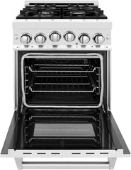 ZLINE 24 In. Professional Gas Range In Stainless Steel With Black Matte Door, RG-BLM-24 - Smart Kitchen Lab