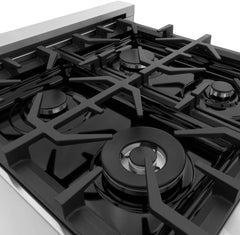 ZLINE 24 In. Professional Gas Range In Stainless Steel With Black Matte Door, RG-BLM-24 - Smart Kitchen Lab