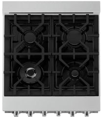 ZLINE 24 In. Professional Gas Range In Stainless Steel With Black Matte Door, RG-BLM-24 - Smart Kitchen Lab