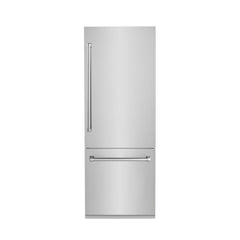 ZLINE 30 In. 16.1 cu. ft. Built-In 2-Door Bottom Freezer Refrigerator with Internal Water and Ice Dispenser in Stainless Steel, RBIV-304-30 - Smart Kitchen Lab