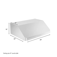 ZLINE 30 in. Alpine Series Professional Ducted Under Cabinet Range Hood in Stainless Steel, ALP10UC-30 - Smart Kitchen Lab
