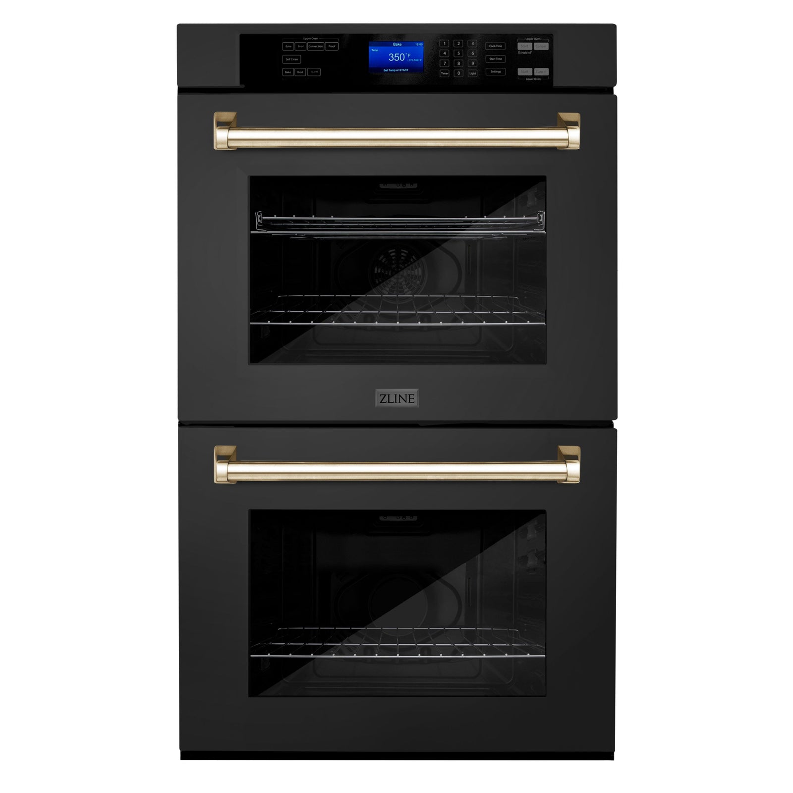 ZLINE 30 In. Autograph Edition Double Wall Oven with Self Clean and True Convection in Black Stainless Steel and Gold, AWDZ-30-BS-G - Smart Kitchen Lab
