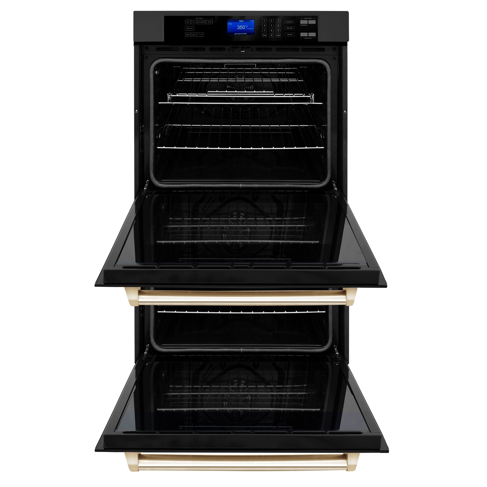 ZLINE 30 In. Autograph Edition Double Wall Oven with Self Clean and True Convection in Black Stainless Steel and Gold, AWDZ-30-BS-G - Smart Kitchen Lab